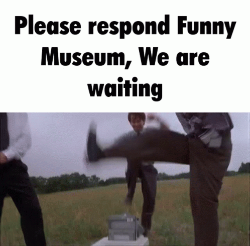 Men Stepping On Printer Museum GIF