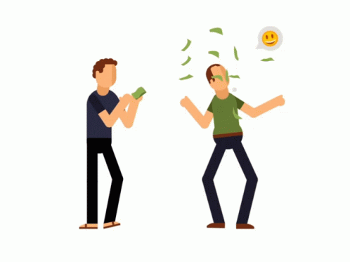 Men Throwing Money At Each Other GIF