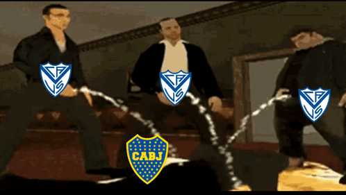 Men Urinating on Each Other With Cabj Logos on Pants
