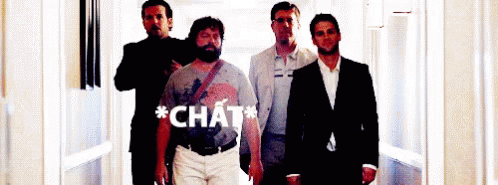 Men Walking Down Hallway Chat GIF