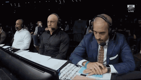 Men Watching Live UFC Fight on ESPN