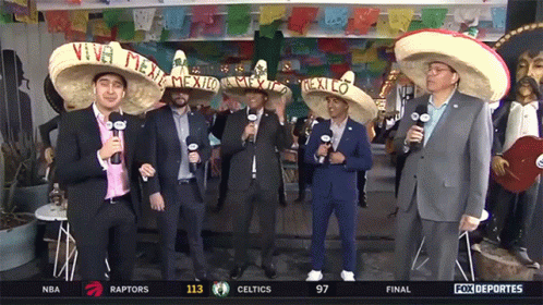 Men Wearing Mexico Sombrero Hats