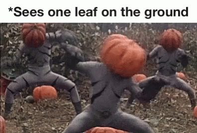 Men With Pumpkin Head Dance GIF