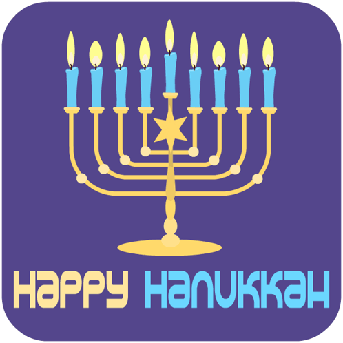 Menorah Saying Happy Hanukkah