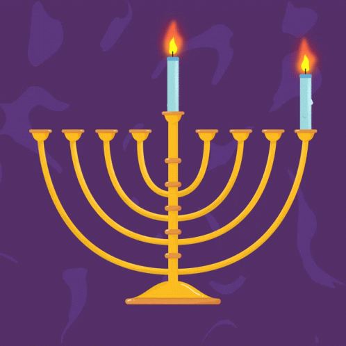 Menorah With Four Lit Candles