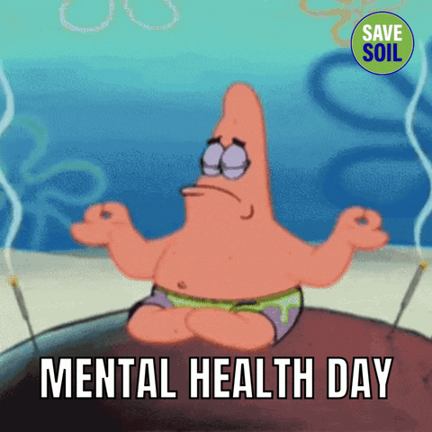 Mental Health Day Patrick Star Meditation GIF