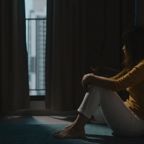 Mental Health Therapist Poster Woman at Window