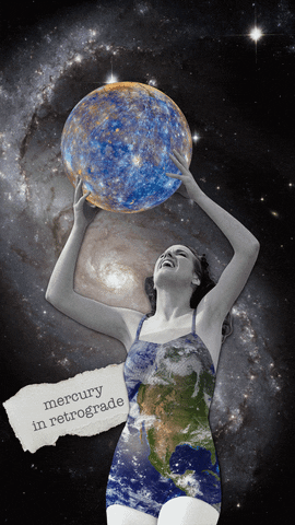 Mercury In Retrograde Sexy Lady Holding Planet GIF