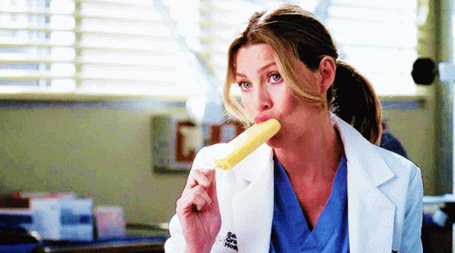 Meredith Grey Eating Little Girl Popsicle GIF
