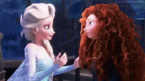 Merida About To Kiss Elsa GIF