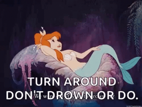Mermaid Laying On Rock Turn Around Don't Drown Or Do GIF