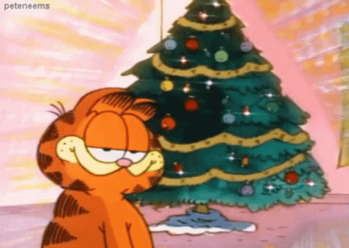 Merry Christmas Animated Garfield GIF