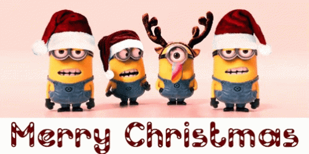 Merry Christmas Animated Minions GIF