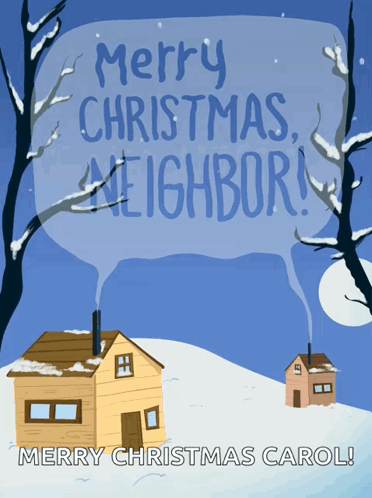 Merry Christmas Animated Neighbor GIF