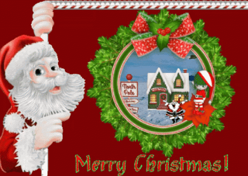 Merry Christmas Animated Wreath GIF