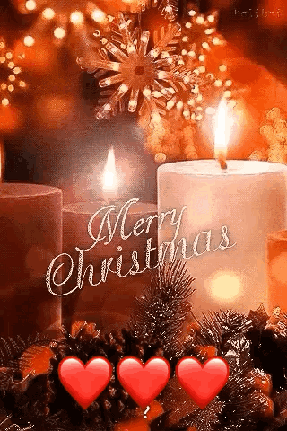 Merry Christmas Animated Xmas Candles GIF