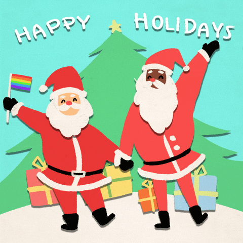 Merry Christmas Black Santa Waving Hand GIF