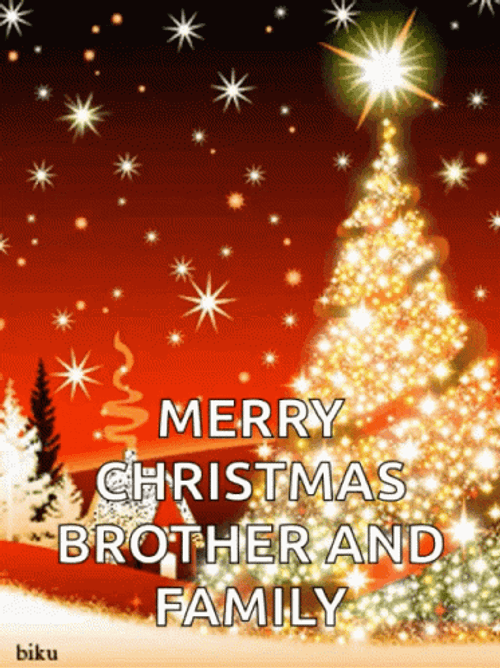 Merry Christmas Brother And Family Greeting GIF