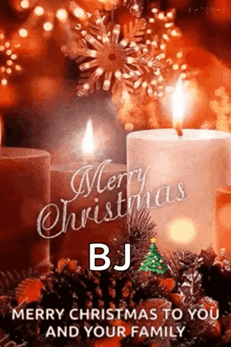 Merry Christmas Card Candle Theme GIF