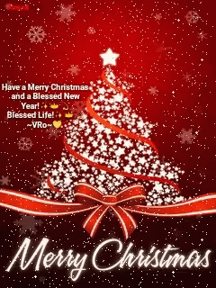 Merry Christmas Card With Christmas Tree