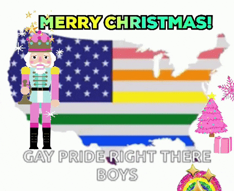 Merry Christmas Card With Nutcracker And US Map GIF
