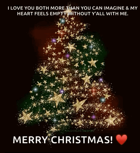 Merry Christmas Card With Star Tree