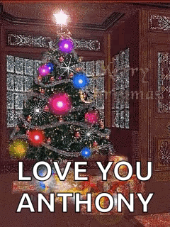 Merry Christmas Card With Tree