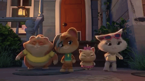 Merry Christmas Cat Gifts Outside GIF