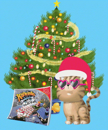 Merry Christmas Cat With Glasses GIF