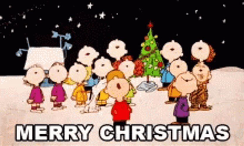 Merry Christmas Charlie Brown Christmas Singing GIF