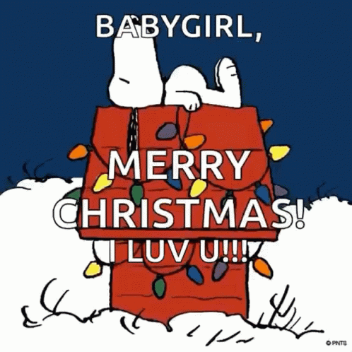 Merry Christmas Daughter Baby Girl Snoopy Chilling GIF