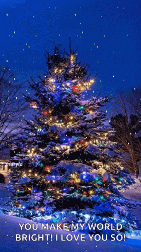Merry Christmas Daughter Glittery Snowy Night GIF