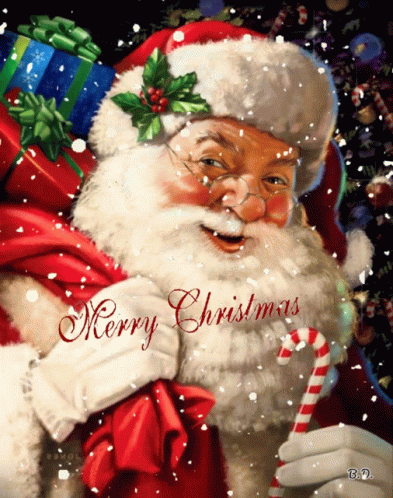 Merry Christmas Daughter Santa Snowflakes GIF