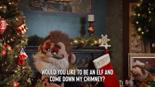 Merry Christmas Elf Come Down GIF