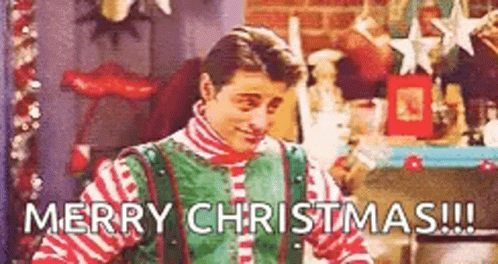 Merry Christmas Elf Joey Tribbiani Friends GIF