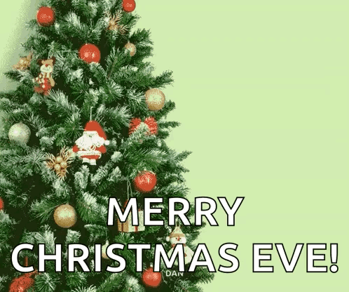 Merry Christmas Eve Card with Christmas Tree