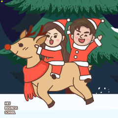 Merry Christmas Eve Running Reindeer Animation GIF