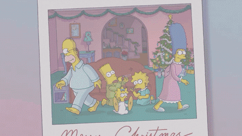Merry Christmas Family The Simpsons GIF