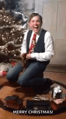 Merry Christmas Funny Guy In His Rocking Chair GIF