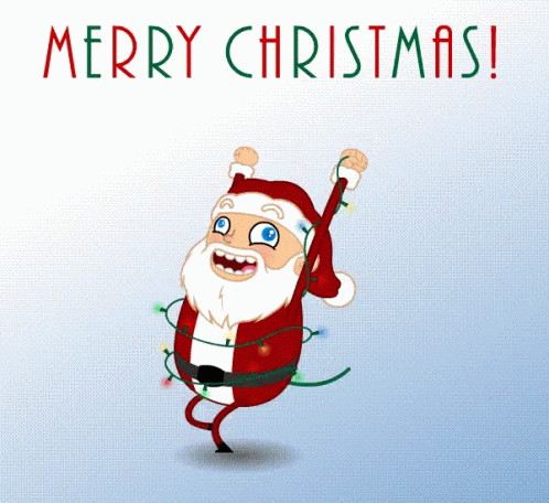 Merry Christmas Funny Running Santa Claus GIF