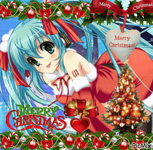 Merry Christmas Girl in Santa Outfit