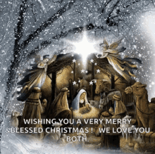 Merry Christmas Greeting Card Nativity Of Jesus GIF