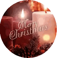 Merry Christmas Greeting Card with Candles
