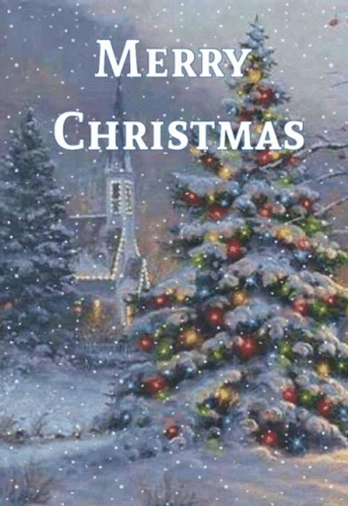 Merry Christmas Greeting Snow GIF