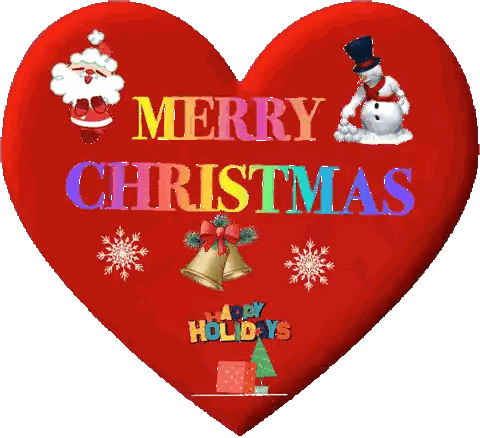 Merry Christmas Heart Happy Holidays