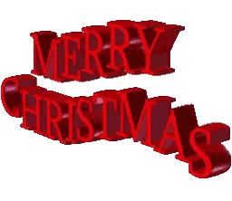 Merry Christmas in Red Letters