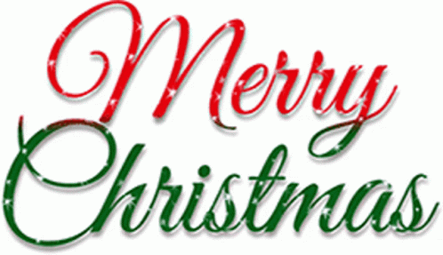 Merry Christmas Is Written In Red And Green GIF