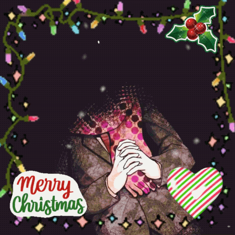 Merry Christmas Man in Suit and Scarf