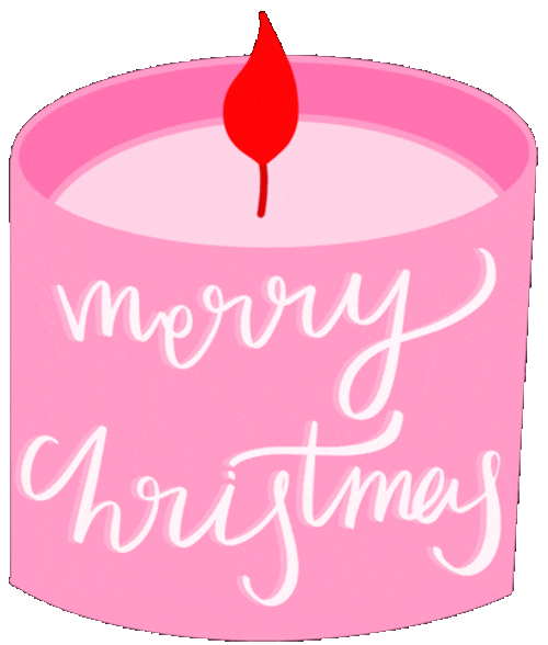Merry Christmas Pink Candle GIF