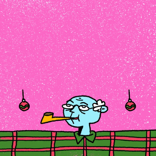 Merry Christmas Pops Greeting Man Blowing Horn GIF